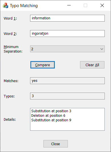 Typo Matching Typo Matching