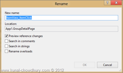 Visual Studio 2012 Refactor - Rename Visual Studio 2012 Refactor - Rename