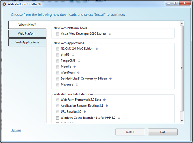 Web Platform Installer Web Platform Installer