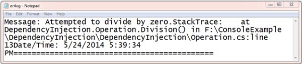 Error Log in txt File