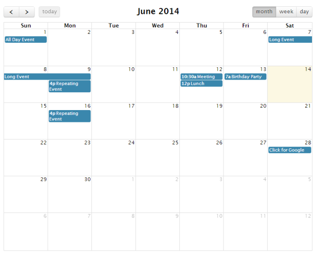 FullCalendar jquery