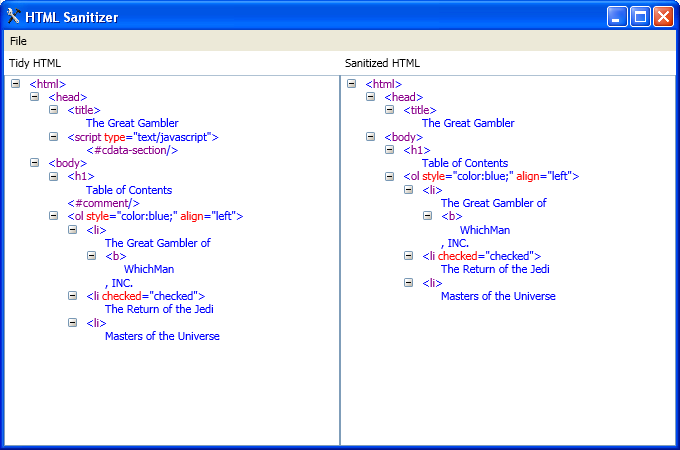 Html Sanitizer WPF Demo